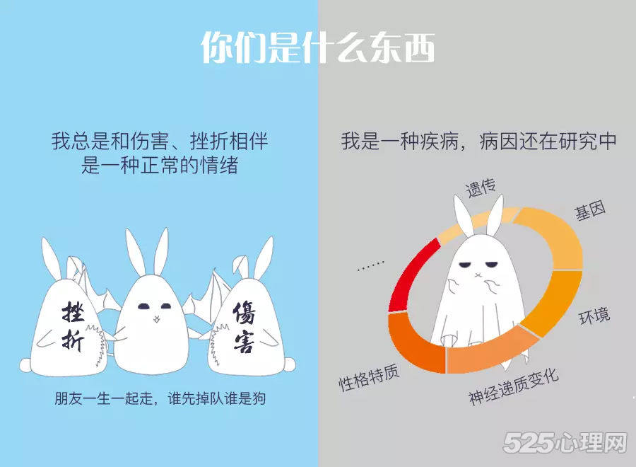 心理漫画丨抑郁症和抑郁情绪的不同 525心理网